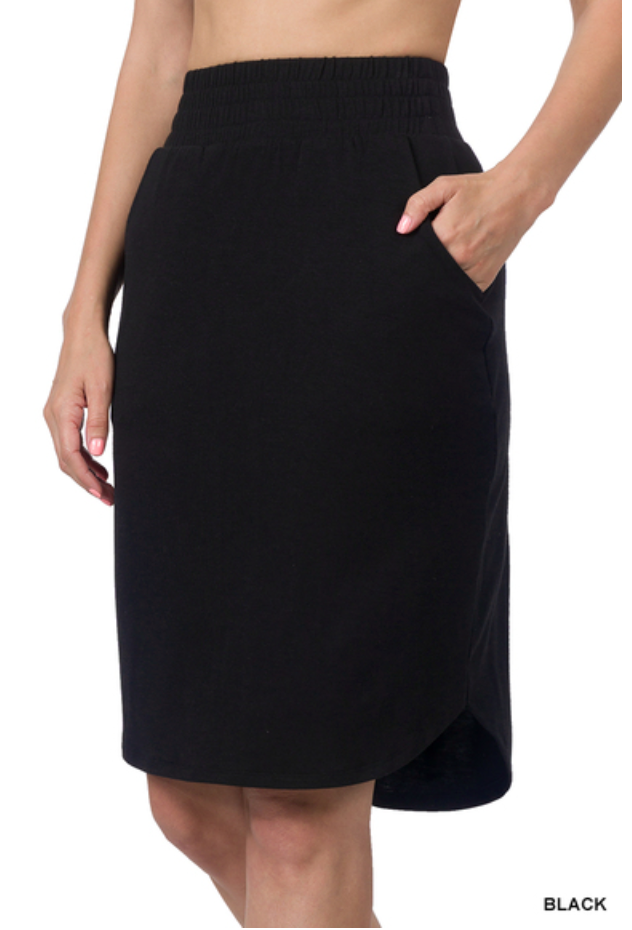 Sara's Steals and Deals Elastic Midi Skirt - Final Sale*