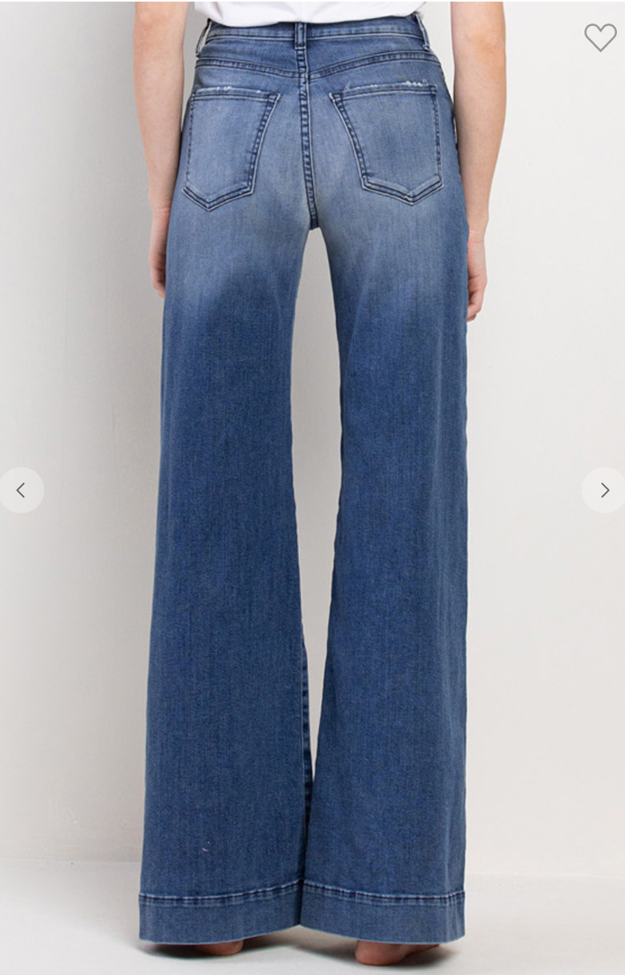 HIGH RISE WIDE LEG PALAZZO JEANS  SNEAKPEAK - Final Sale