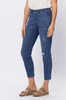 Mid Rise Distressed Pull On Boyfriend Jeggings- Judy Blue - Final Sale