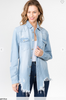 Distressed Denim Shirt Jacket - Final Sale*