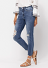 High Waist Distressed Ankle Skinny Jeans- Judy Blue* - Final Sale