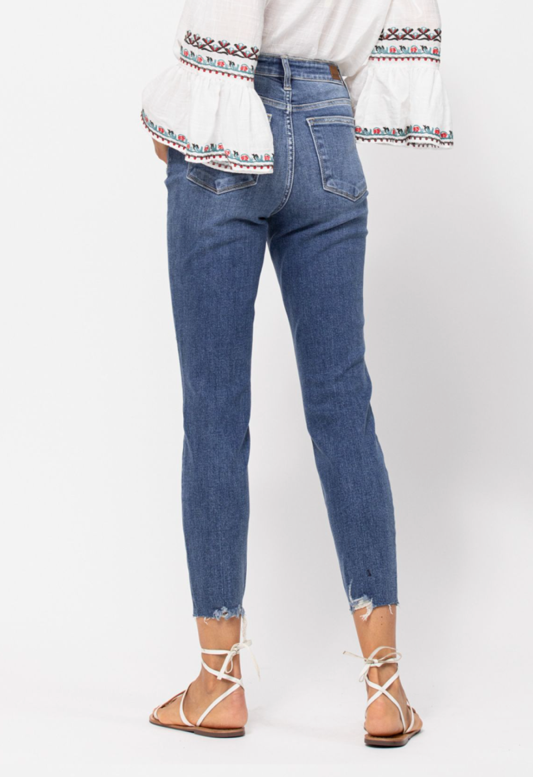 High Waist Distressed Ankle Skinny Jeans- Judy Blue* - Final Sale