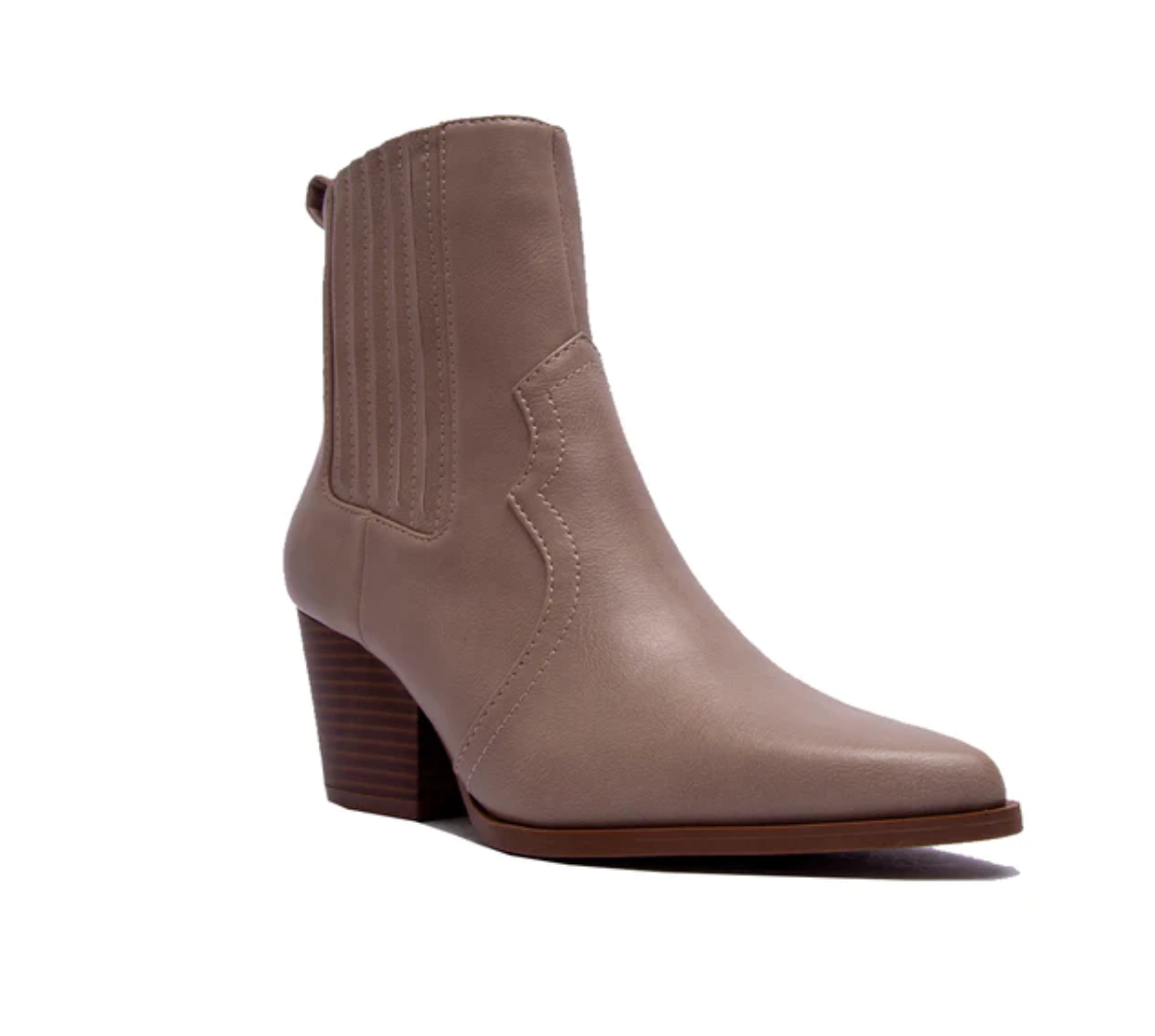 No Missteps Bootie Taupe Crinkle