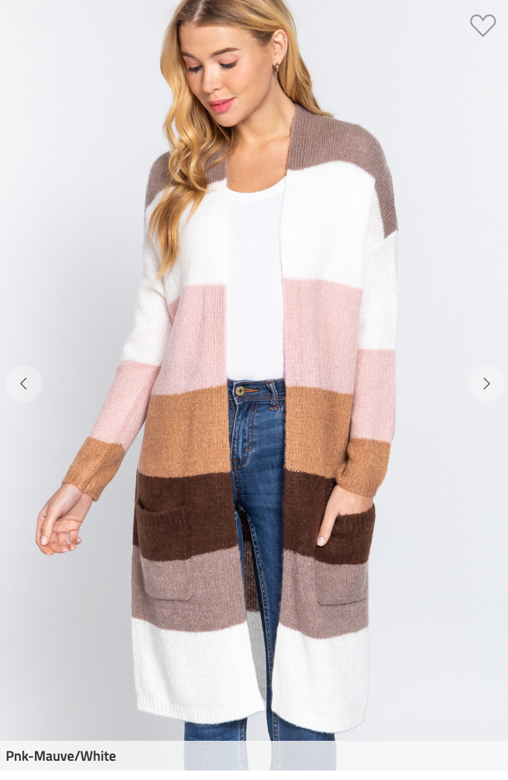 Brisk Strolls Colorblock Striped Cardigan - Final Sale