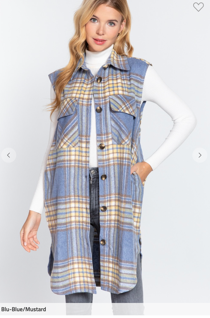 All Bundled Up Plaid Vest - Final Sale