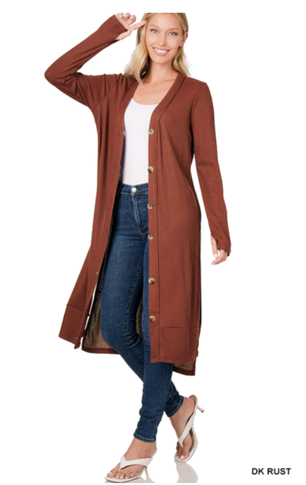 Ribbed Long Duster Cardigan | FINAL SALE
