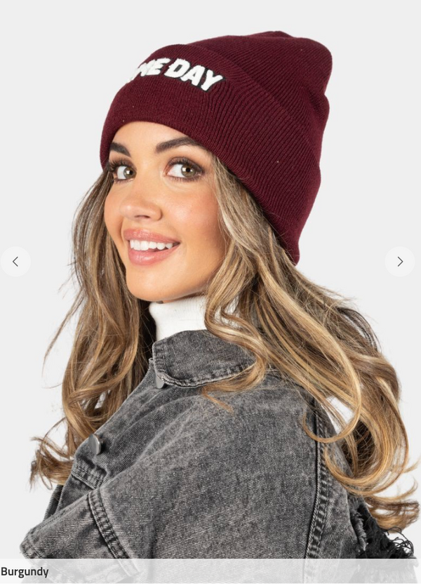 GAMEDAY Chenille Patch Knit Beanie