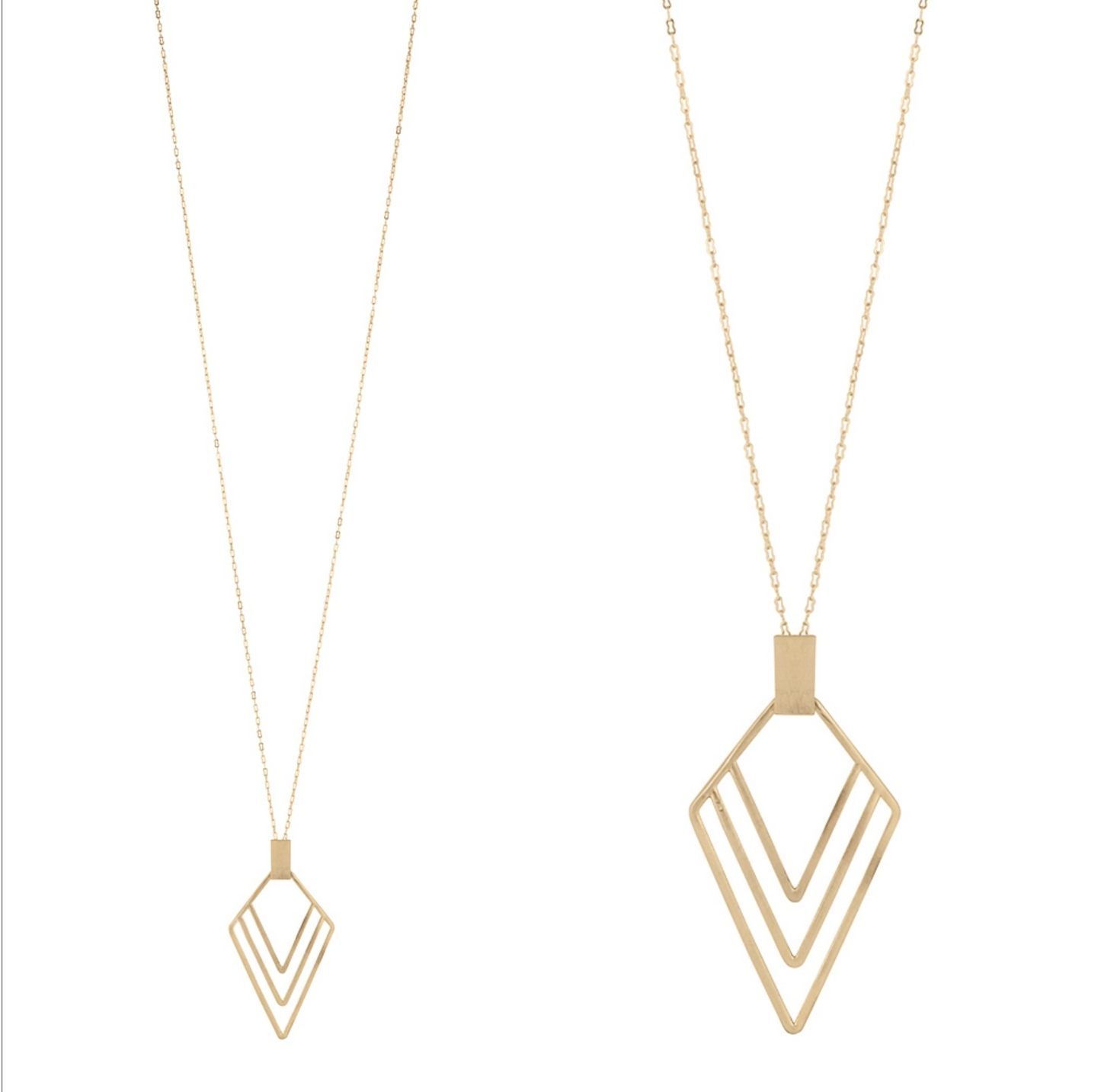 Matte Gold Triangle Necklace