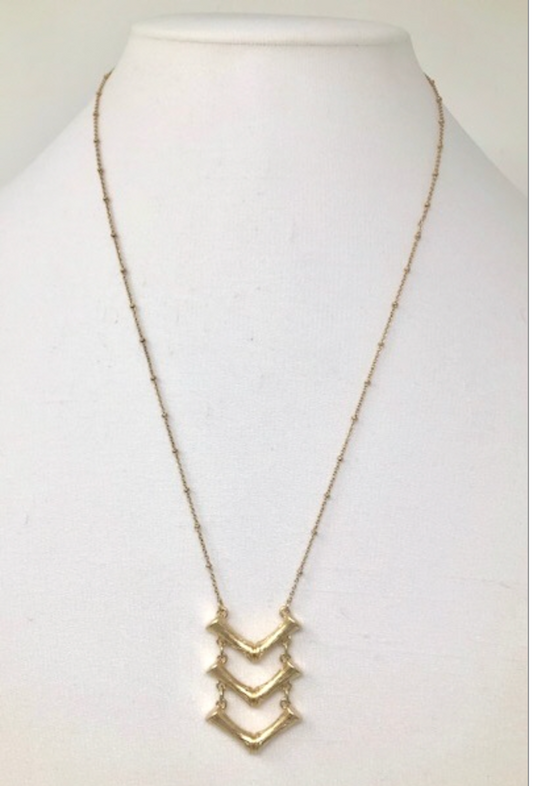 Gold Bamboo Arrow Necklace