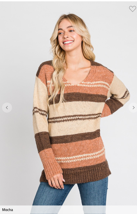 MULTI STRIPE DROP SHOULDER SWEATER | FINAL SALE