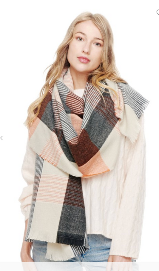 PLAID SOFT OBLONG SCARF - Final Sale