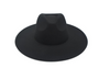 BANDLESS CLEAN FAUX-WOOL WIDE BRIM FEDORA HAT