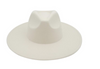 BANDLESS CLEAN FAUX-WOOL WIDE BRIM FEDORA HAT