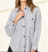Boost Your Basics Fleece Button Up Shacket - Final Sale