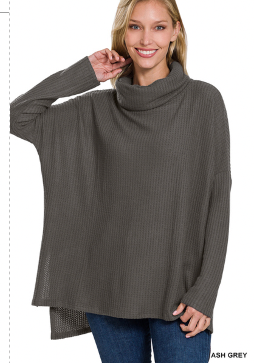 ash grey waffle tunic 