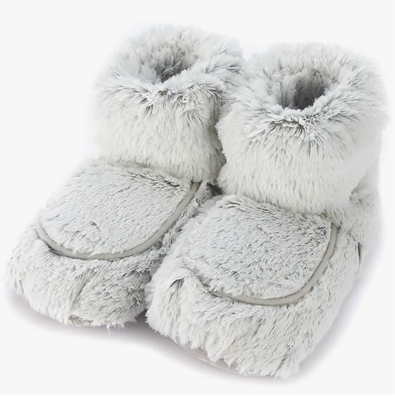 "Warmies" Marshmallow Gray Boots Slippers