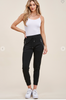 SOLID HIGH WAISTED JOGGER W/DRAWSTRING & POCKETS