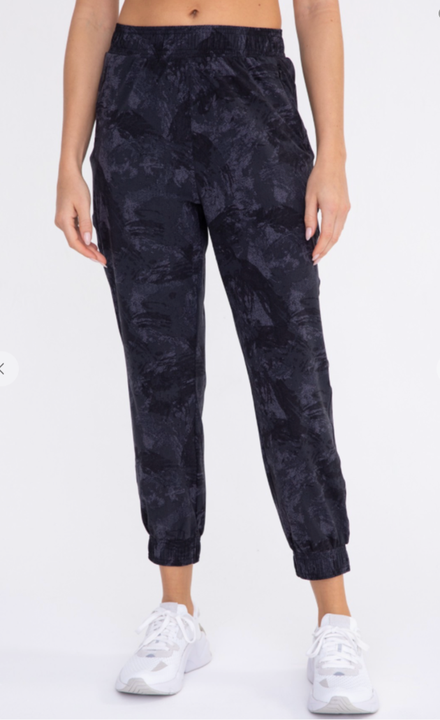 Dark Brush Stroke Active Joggers by Mono B