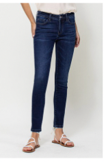 High Rise Stretch Skinny Denim Jeans by Vervet - Final Sale