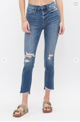 Mid-Rise Cropped Skinny Denim Jeans | MICA