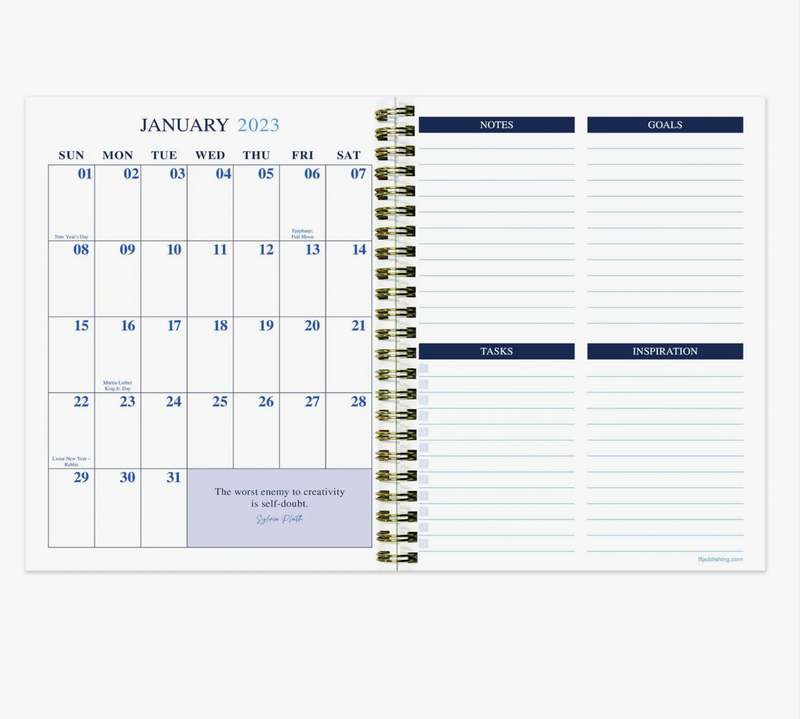 2023 Sailor Stripes Medium Daily Weekly Monthly Planner- Final Sale