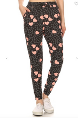 HEARTS PRINT JOGGER PANTS BUTTERY SOFT