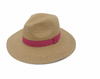 COLOR BANDED TAN SUMMER FEDORA HAT