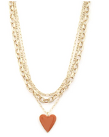Red Layered Heart Necklace
