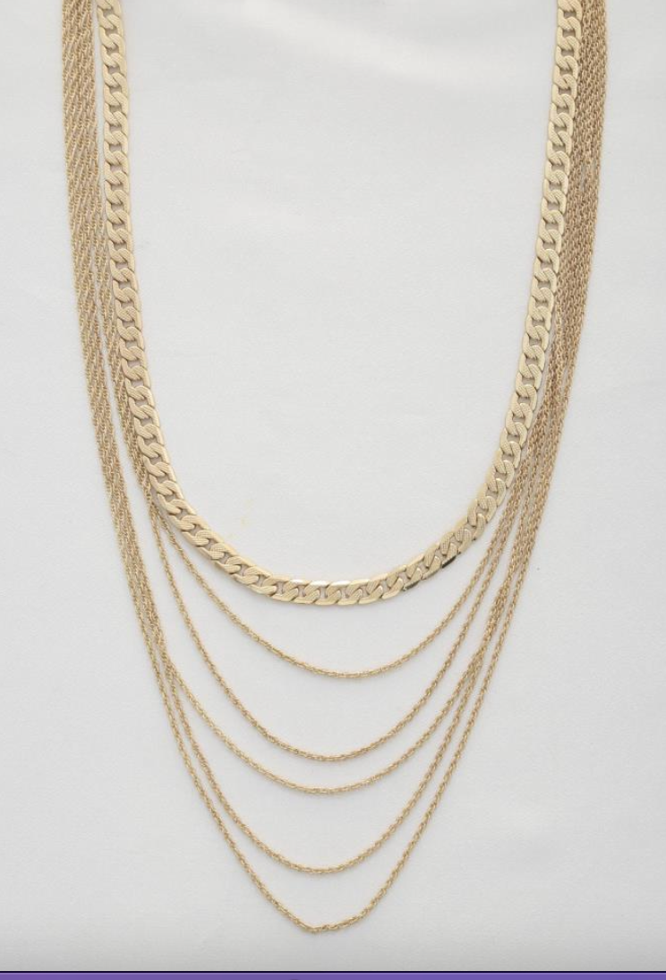 SODAJO CURB LINK LAYERED NECKLACE