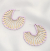 OPEN CIRCLE THREAD WRAPPED EARRING