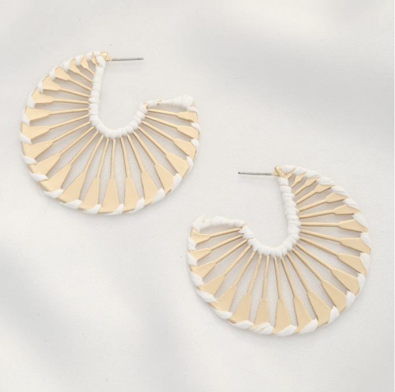OPEN CIRCLE THREAD WRAPPED EARRING
