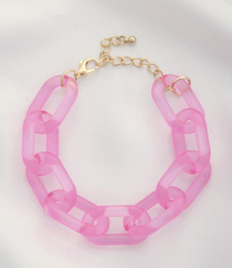 pink SODAJO OVAL LINK BRACELET