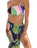 Tropical 3 Piece Bikini Swimsuit with Sarong 