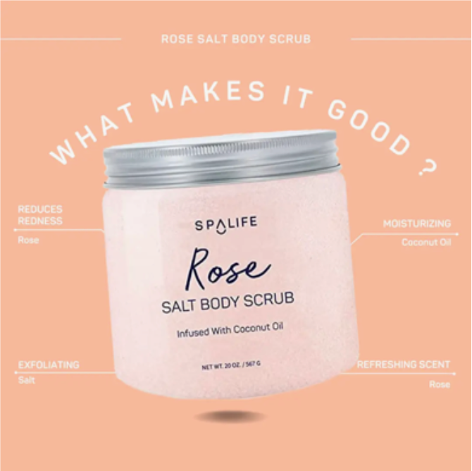 Rose Body Scrub Infused with Coconut Oil