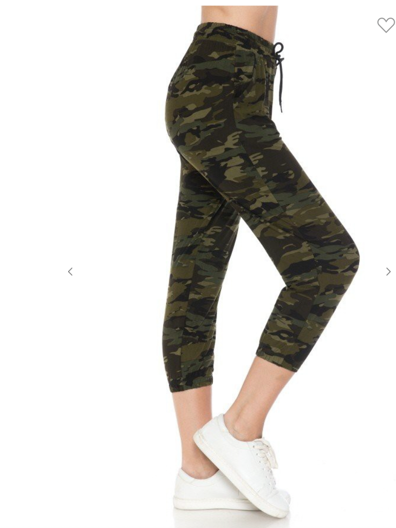 Camo Buttery Soft Capri Jogger - Final Sale*