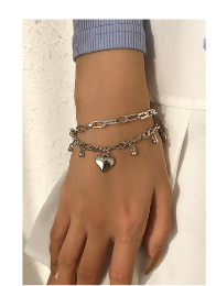 Heart Silver Multi Bracelet - Final Sale