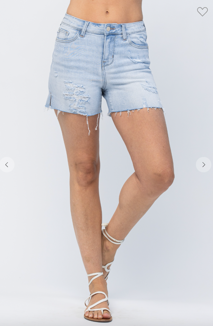 Judy Blue Side Slit Denim Shorts- Final Sale