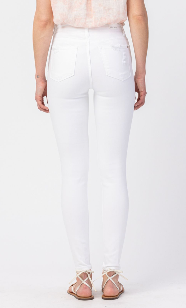 Judy Blue White Mid-Rise Skinny Denim Jean