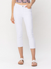 Judy Blue Mid Rise Pure White Denim Capri - Final Sale