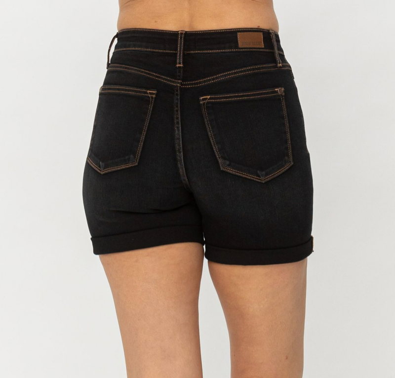 Judy Blue High Rise Black Denim Shorts