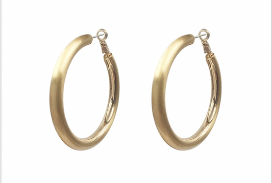 Satin Gold Hoop Earrings