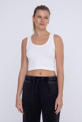 Ribbed Seamless Scoop Neck Cropped Tank Mono B - Final Sale