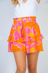 Floral Ruffle Shorts by White Birch