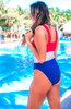 Firework Show Color Block Swimsuit