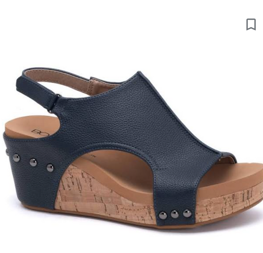 CORKYS Carley Sandal - Navy - Final Sale