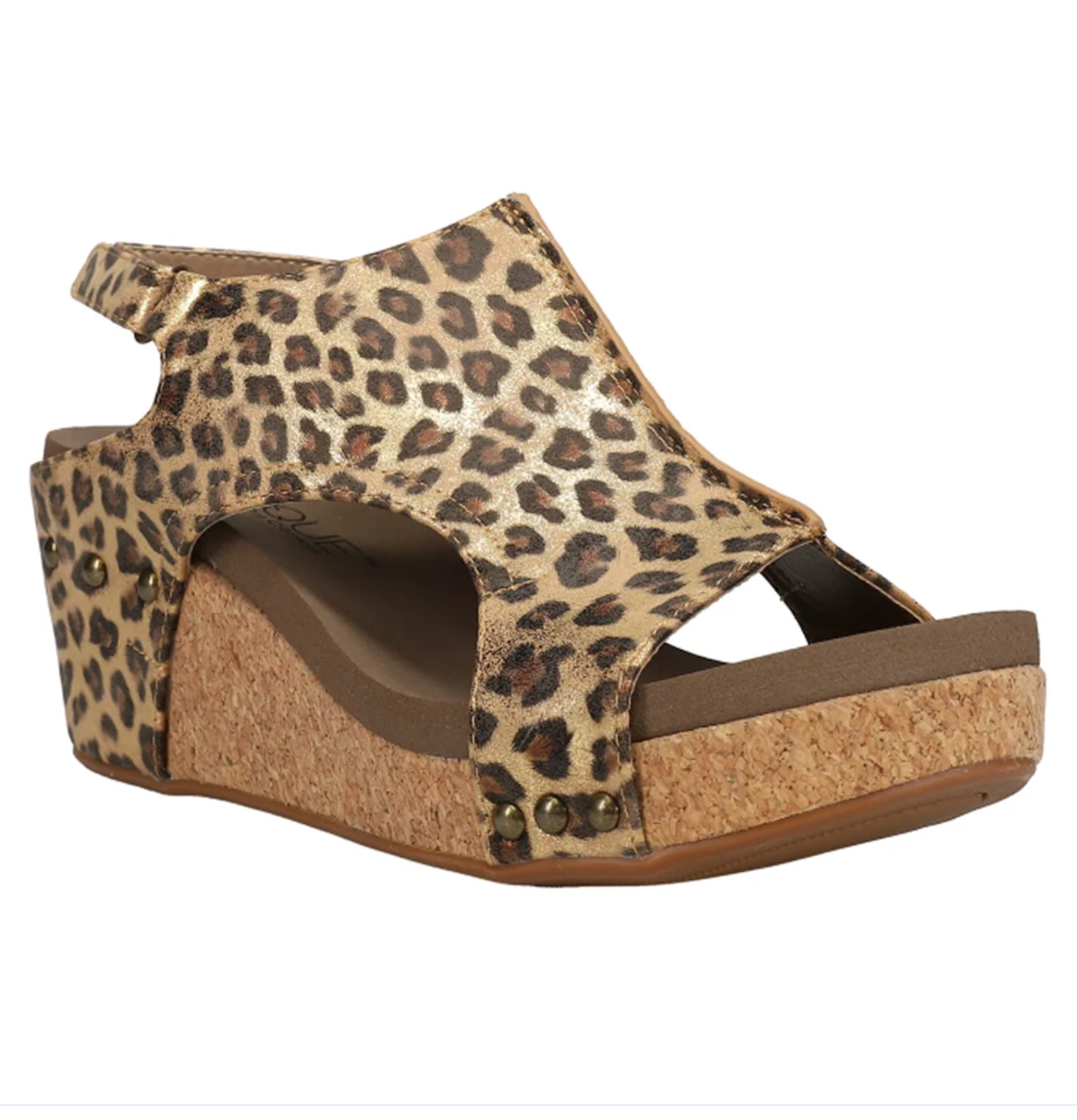 Carley Gold Leopard Wedge