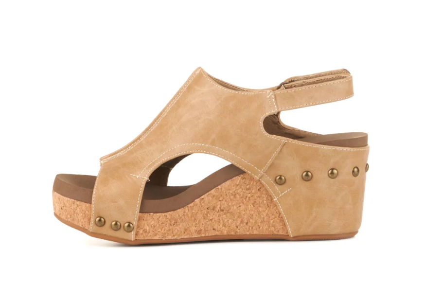 Carley Taupe Smooth Wedge