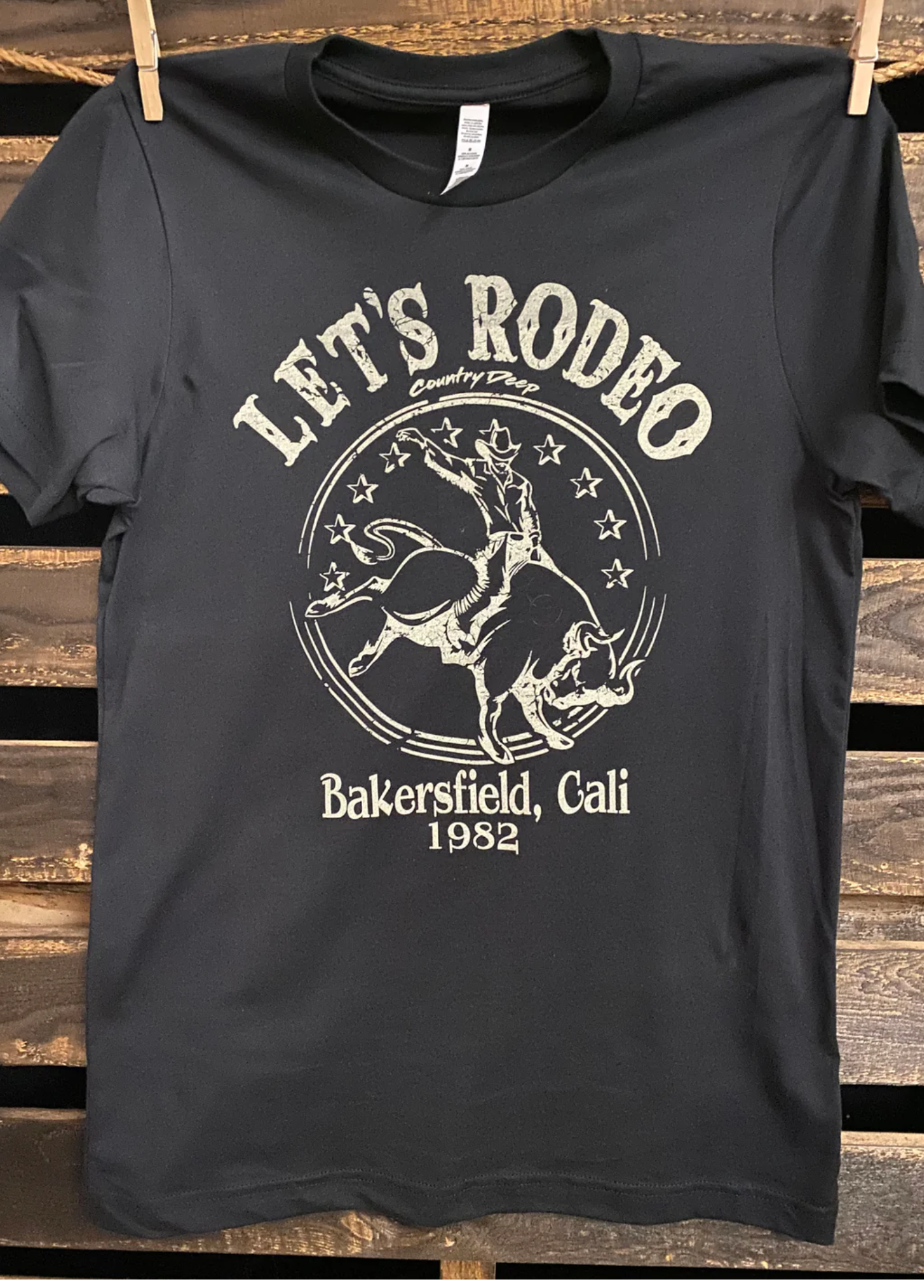 Acid Black Lets Rodeo Cali Crop Tee