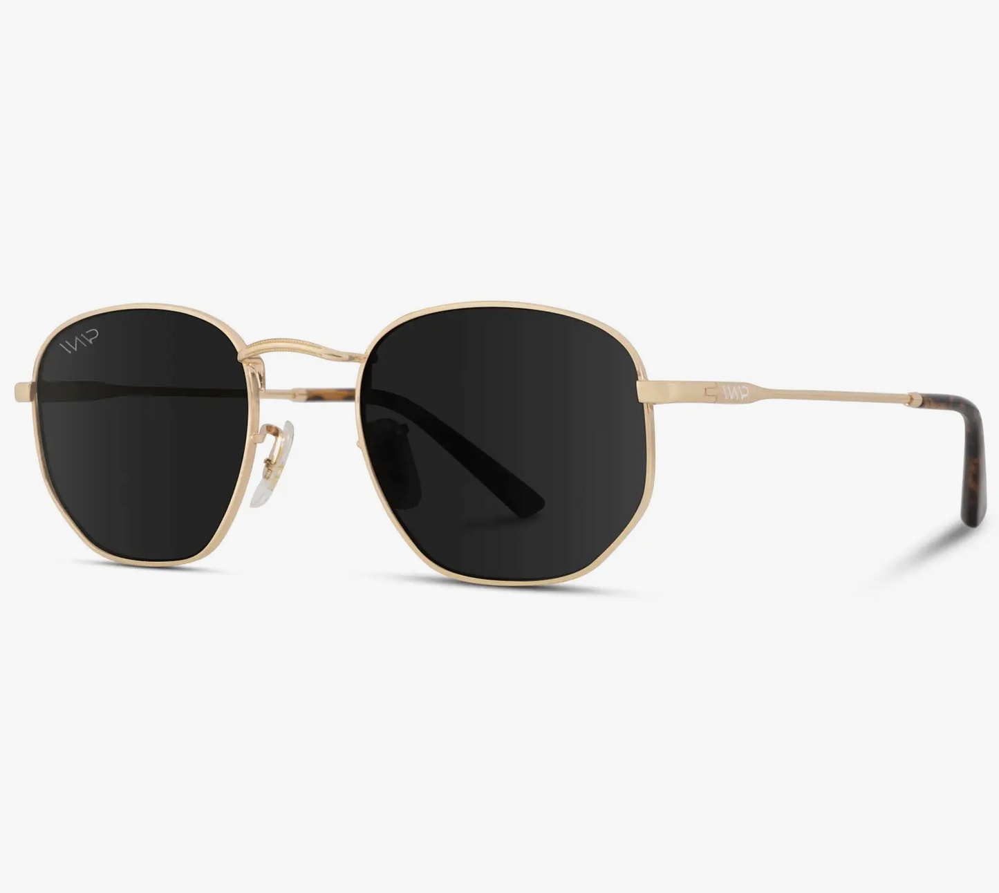 Bexley - Geometric Retro Round Polarized Hexagonal Sunglasses | Gold