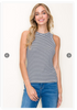 Classic Black & White Ribbed Stripe Tank Top